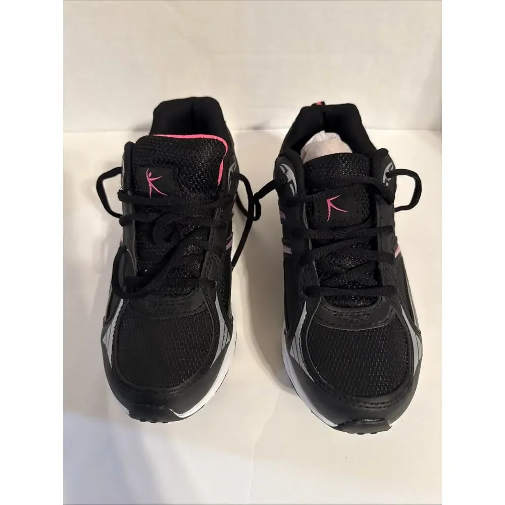 New Danskin Now Womens Athletic Shoes Black Pink Lace Up Low Top Mesh Size 9